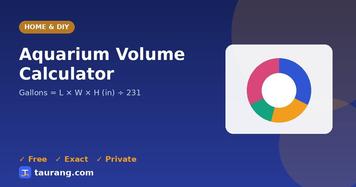 Aquarium Volume Calculator – free online home & diy tool illustration
