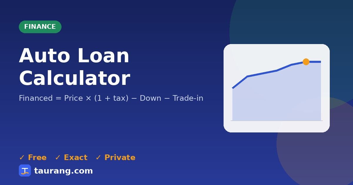 Auto Loan Calculator – free online finance tool illustration