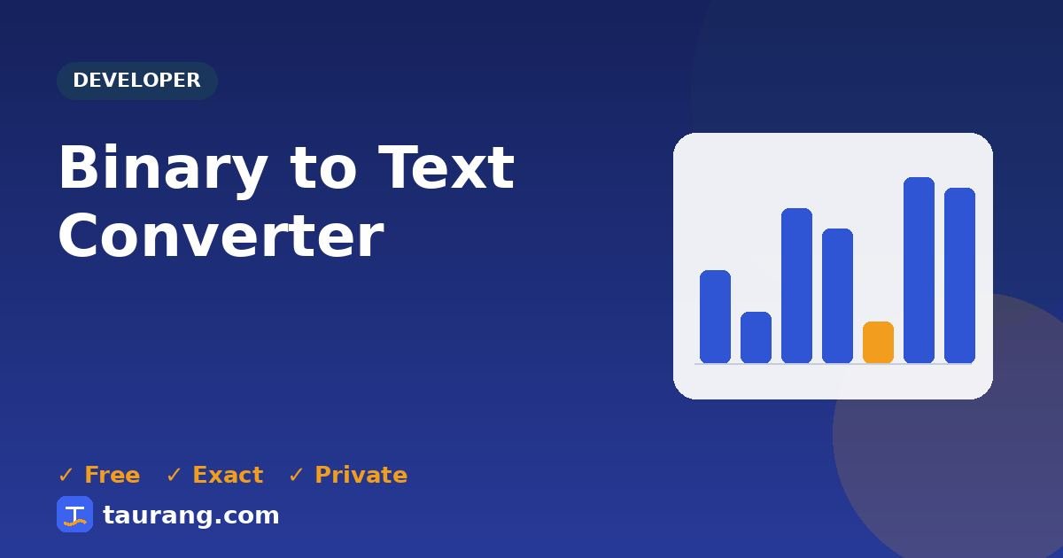 Binary to Text Converter – free online developer tool illustration
