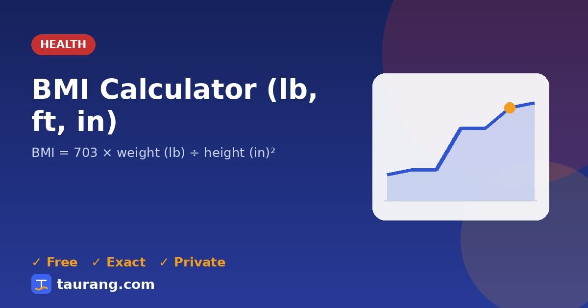 BMI Calculator (lb, ft, in) – free online health tool illustration