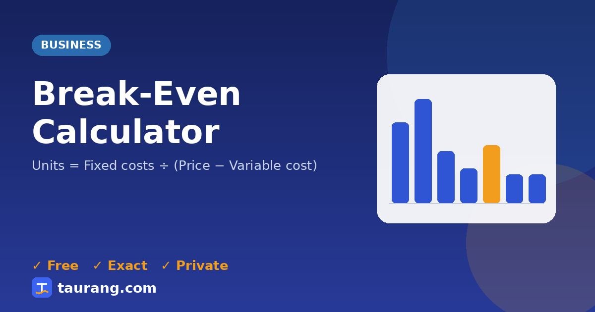 Break-Even Calculator – free online business tool illustration