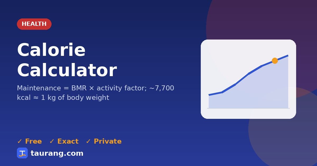 Calorie Calculator – free online health tool illustration