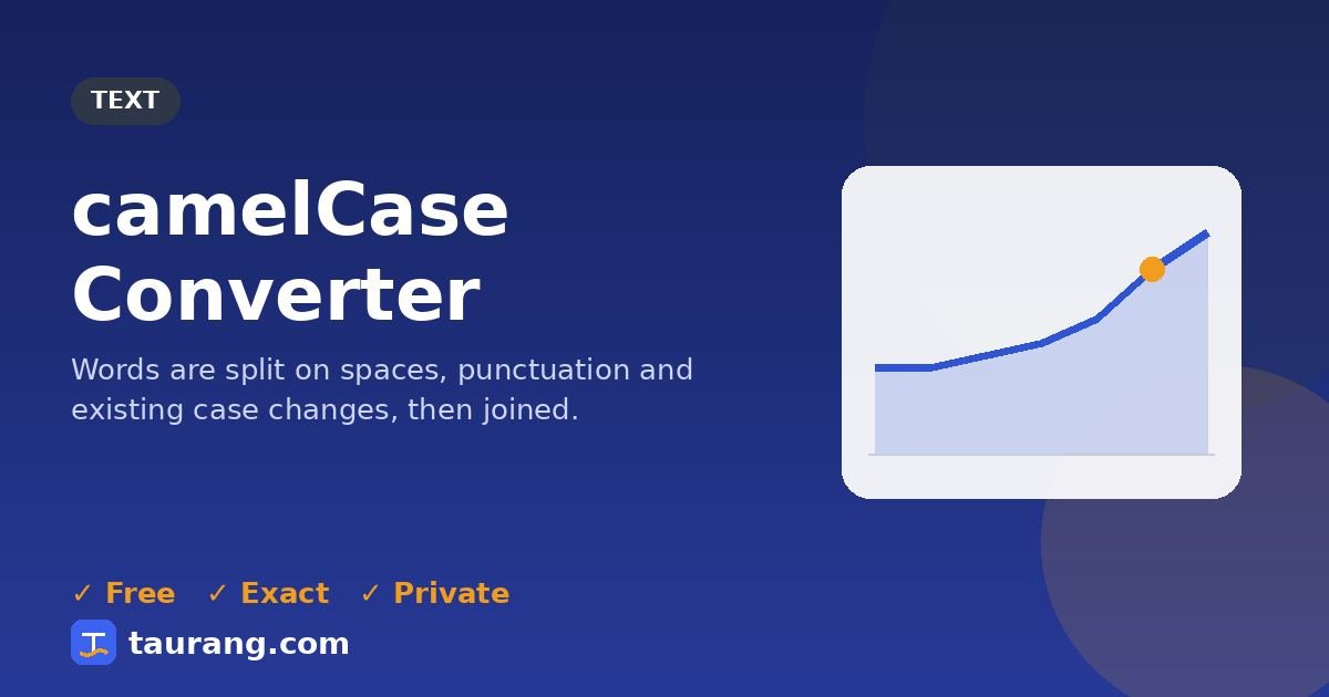 camelCase Converter – free online text tool illustration