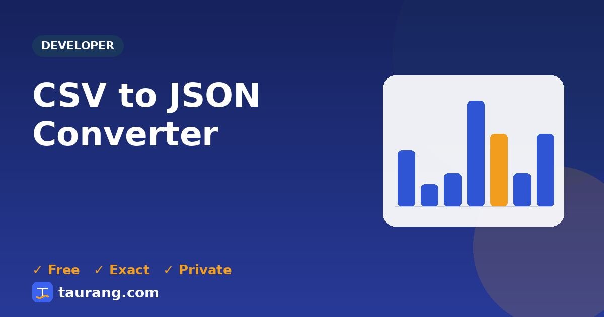 CSV to JSON Converter – free online developer tool illustration