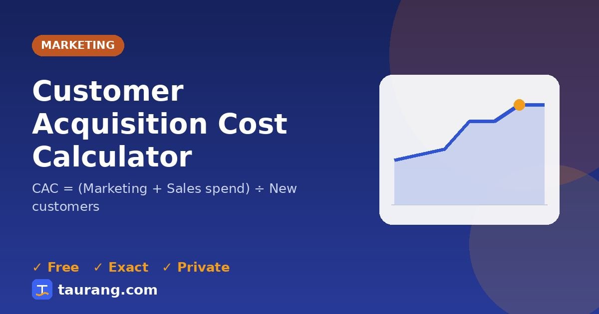 Customer Acquisition Cost Calculator – free online marketing tool illustration