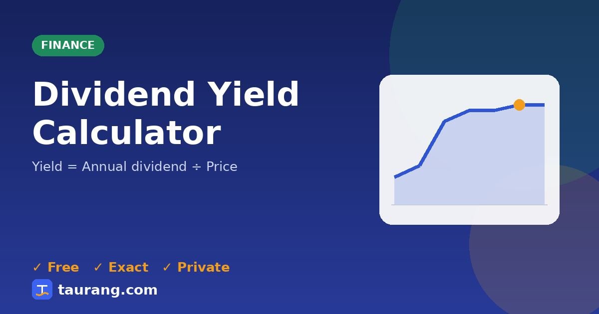 Dividend Yield Calculator – free online finance tool illustration