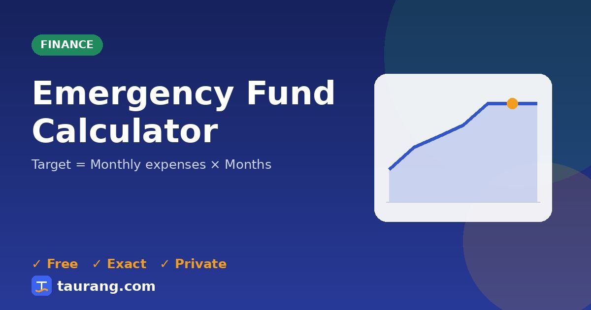 Emergency Fund Calculator – free online finance tool illustration