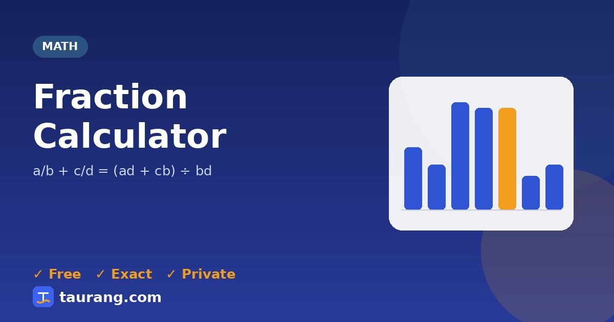 Fraction Calculator – free online math tool illustration