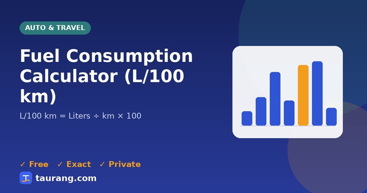 Fuel Consumption Calculator (L/100 km) – free online auto & travel tool illustration