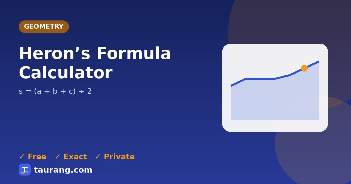 Heron’s Formula Calculator – free online geometry tool illustration