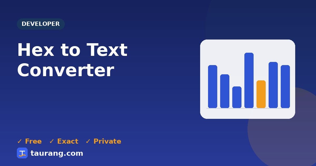 Hex to Text Converter – free online developer tool illustration