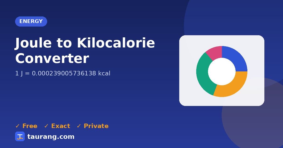 Joule to Kilocalorie conversion – J to kcal formula illustration