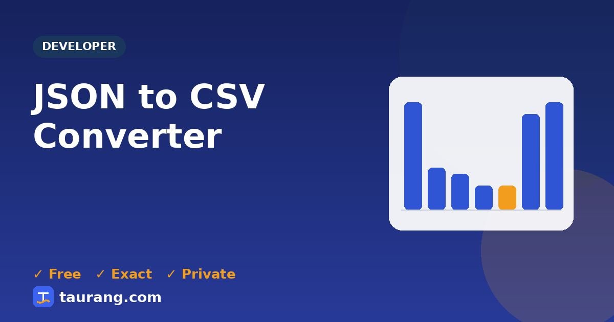 JSON to CSV Converter – free online developer tool illustration