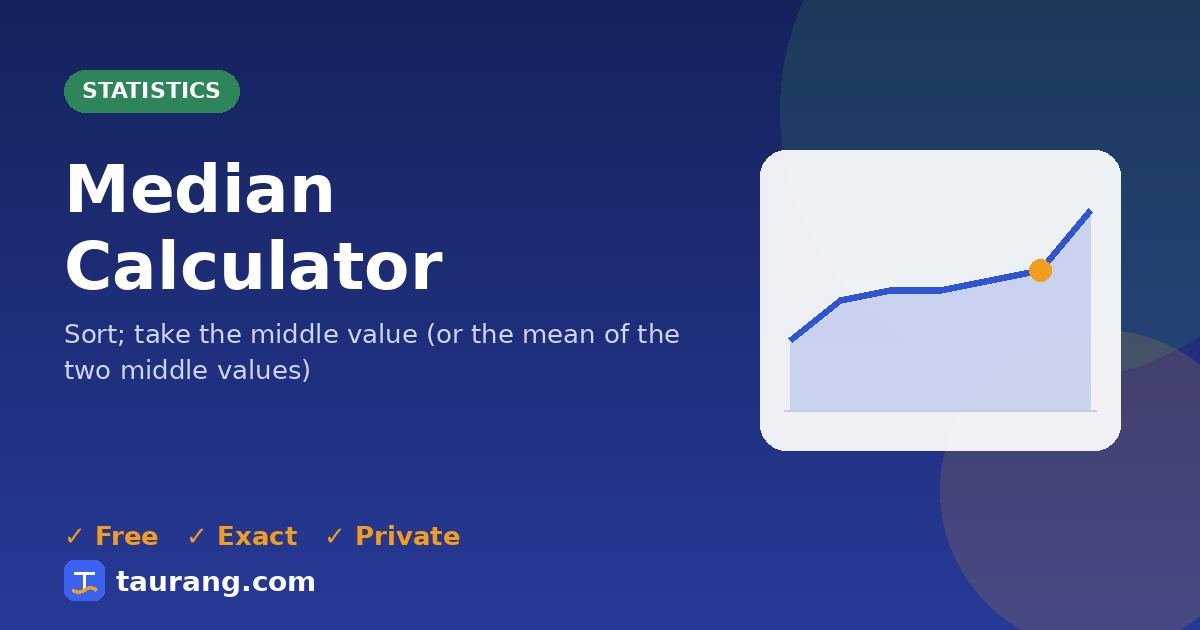 Median Calculator – free online statistics tool illustration