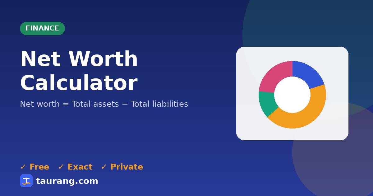 Net Worth Calculator – free online finance tool illustration