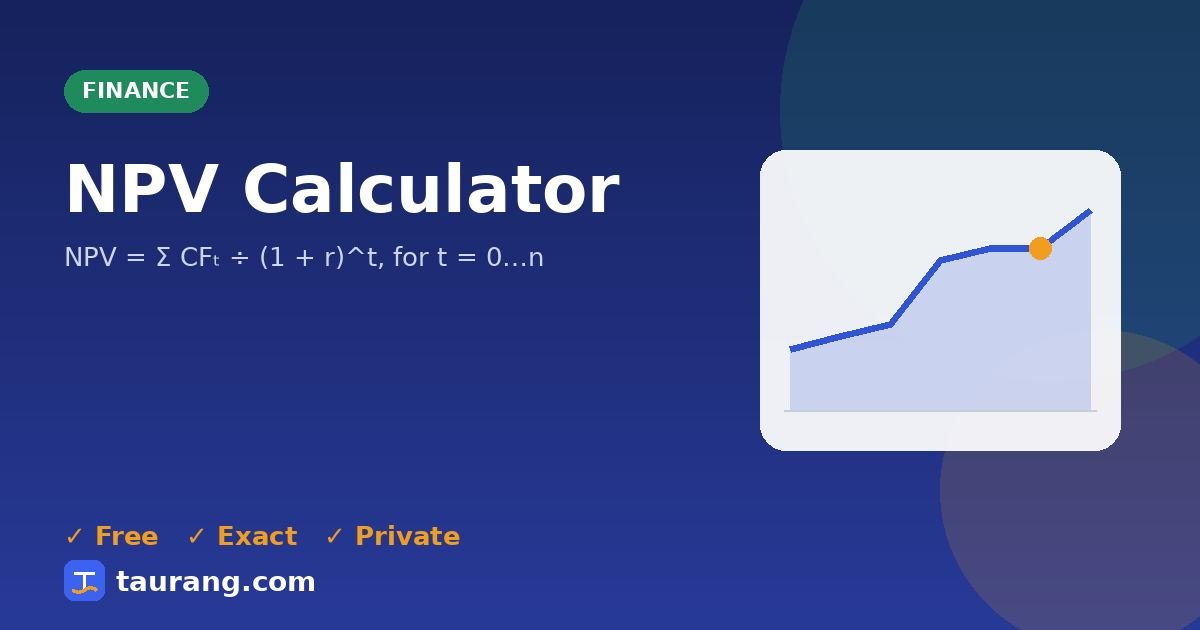 NPV Calculator – free online finance tool illustration