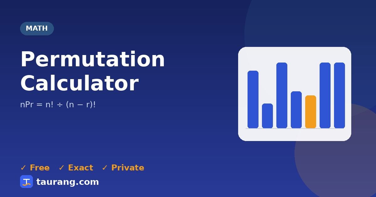 Permutation Calculator – free online math tool illustration