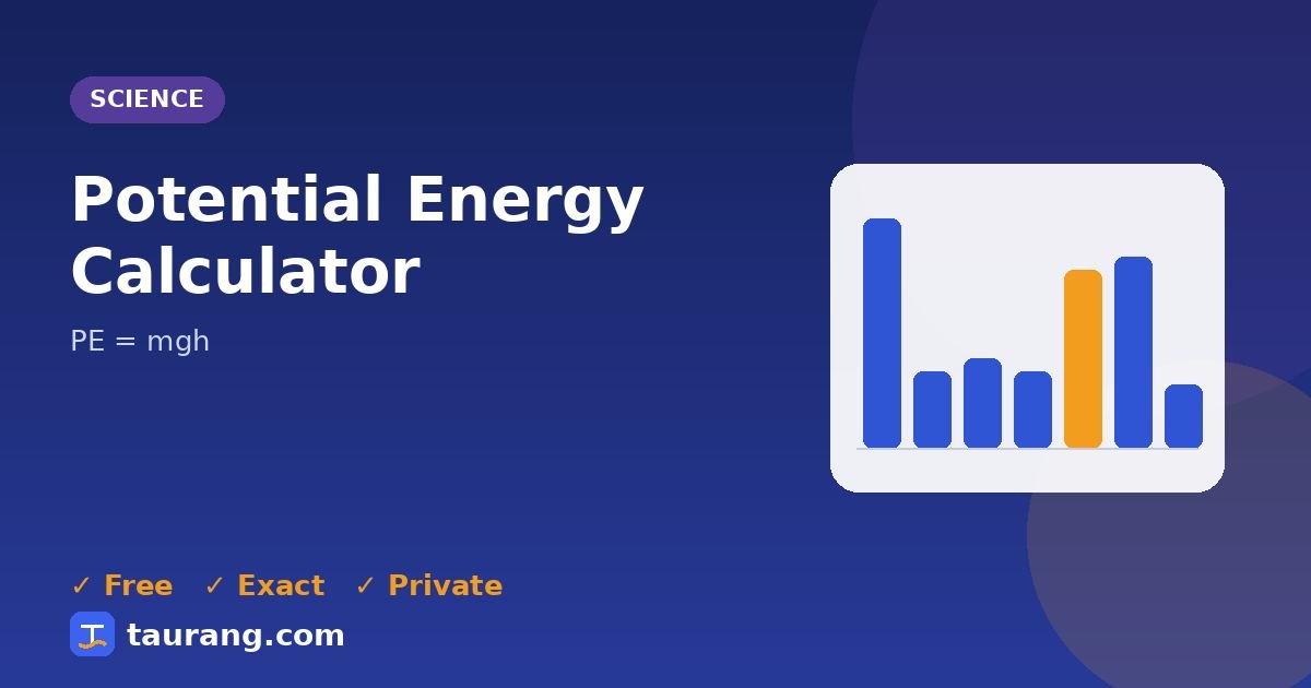 Potential Energy Calculator – free online science tool illustration