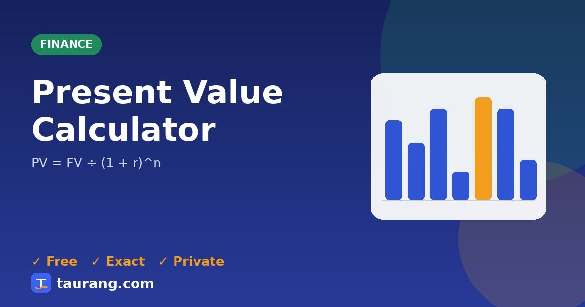 Present Value Calculator – free online finance tool illustration