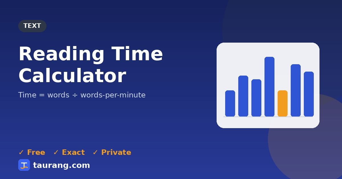 Reading Time Calculator – free online text tool illustration