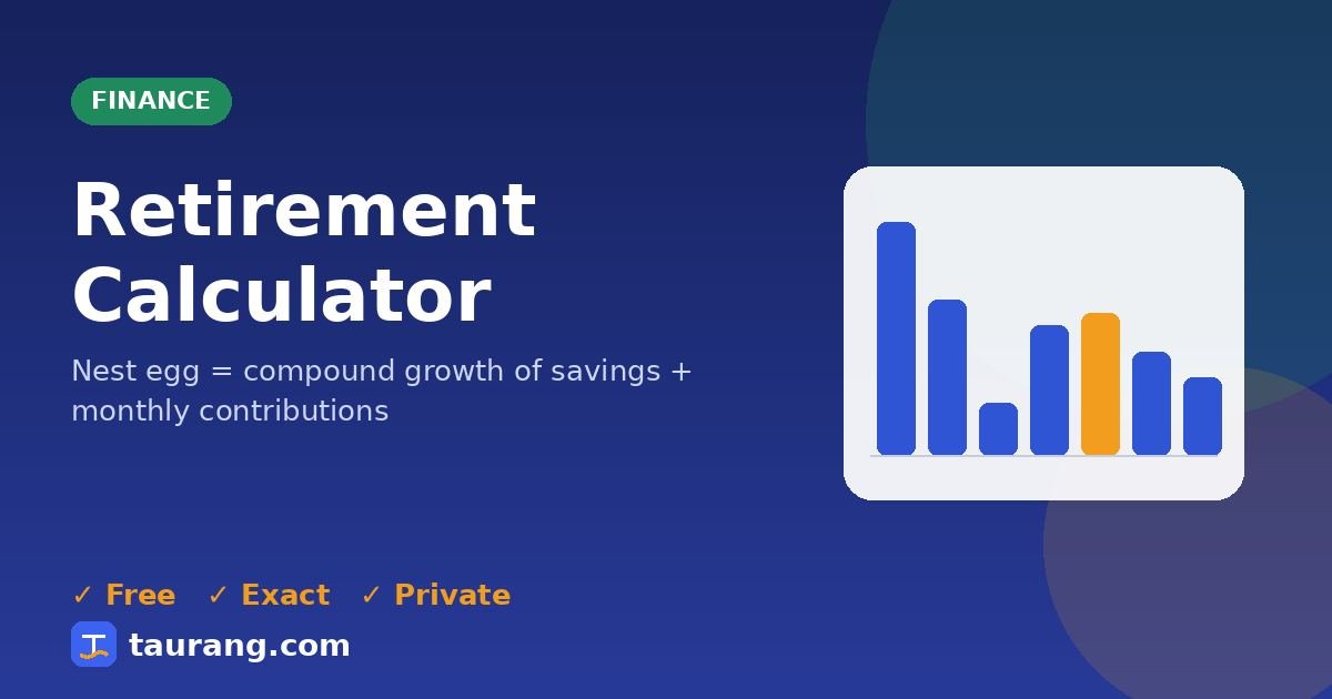 Retirement Calculator – free online finance tool illustration