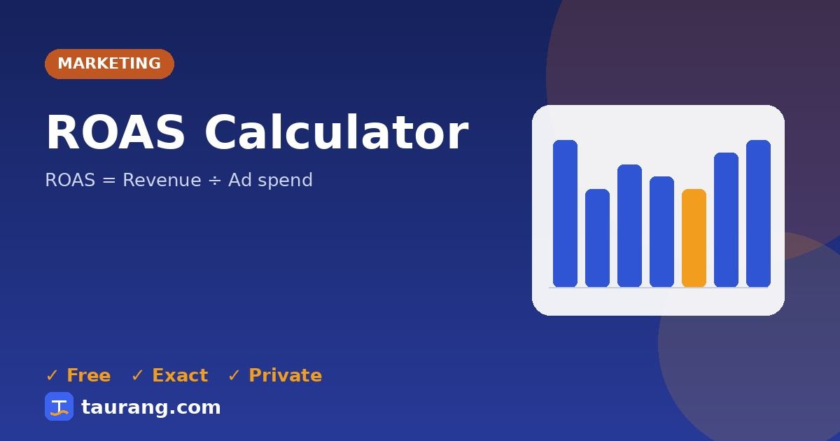 ROAS Calculator – free online marketing tool illustration