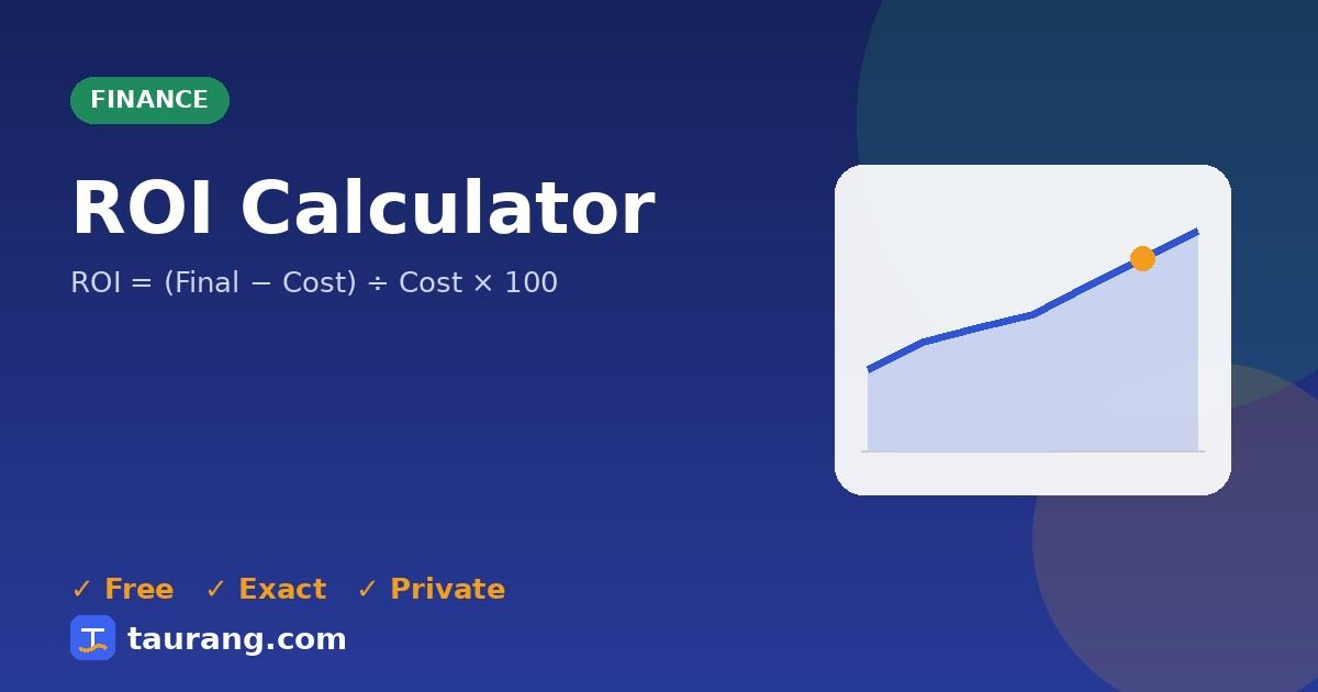 ROI Calculator – free online finance tool illustration