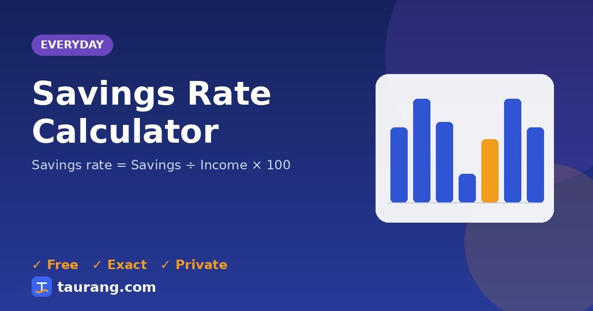 Savings Rate Calculator – free online everyday tool illustration