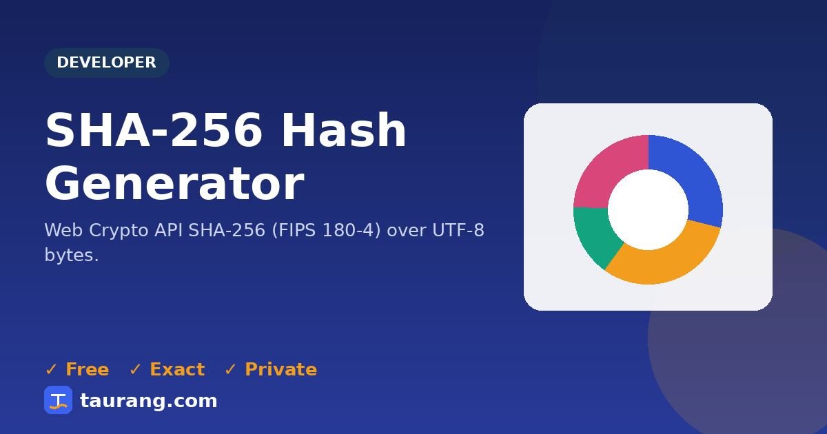 SHA-256 Hash Generator – free online developer tool illustration