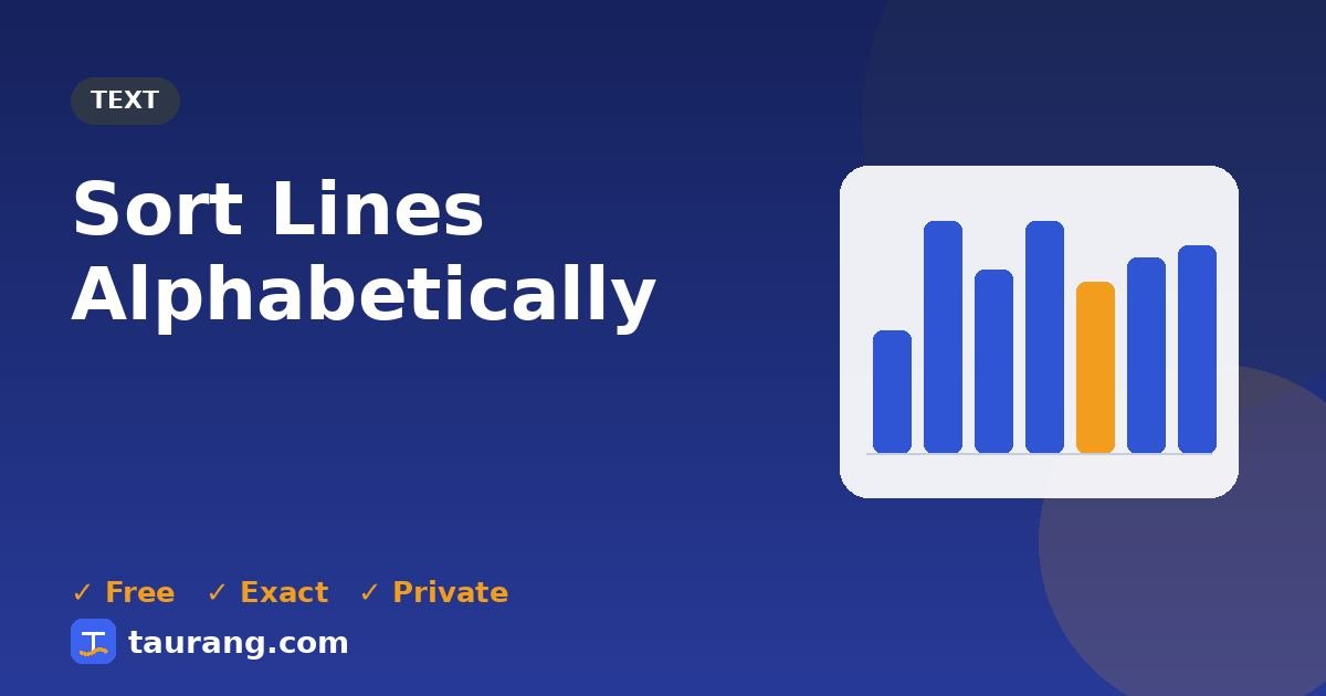 Sort Lines Alphabetically – free online text tool illustration