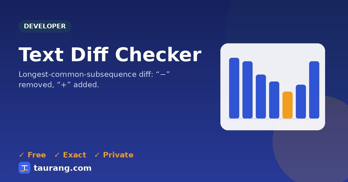 Text Diff Checker – free online developer tool illustration