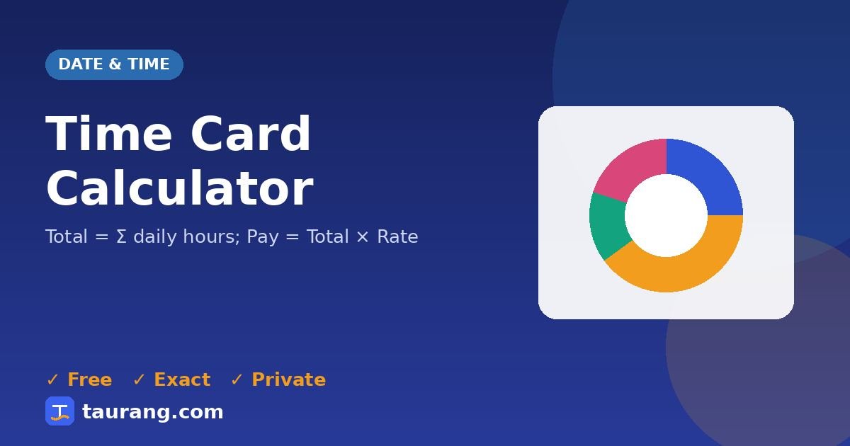 Time Card Calculator – free online date & time tool illustration