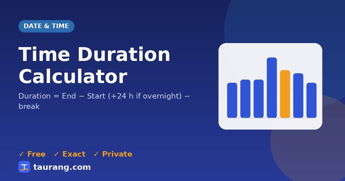 Time Duration Calculator – free online date & time tool illustration