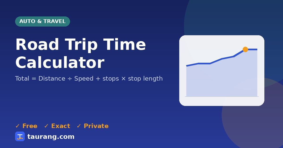 Road Trip Time Calculator – free online auto & travel tool illustration