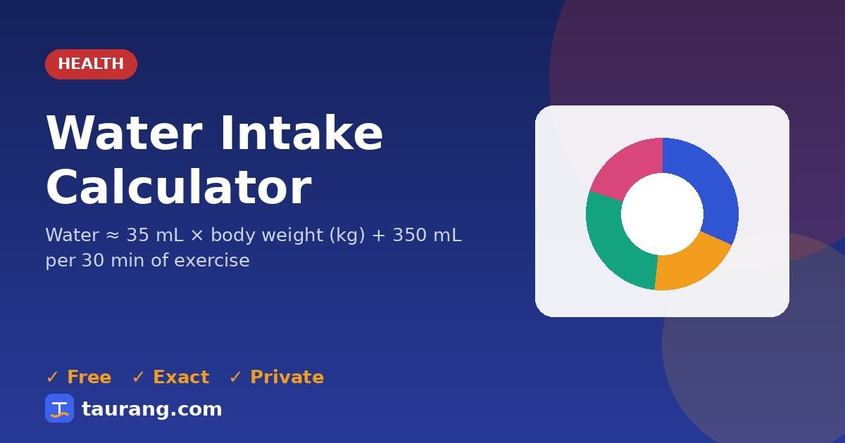 Water Intake Calculator – free online health tool illustration