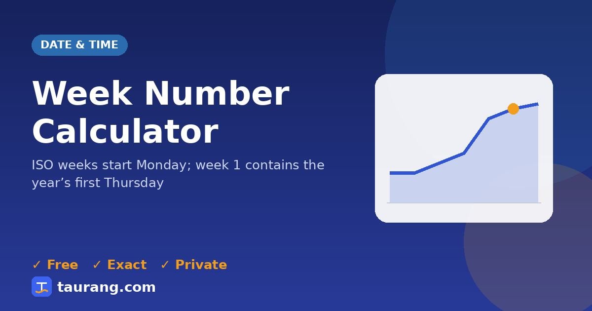 Week Number Calculator – free online date & time tool illustration