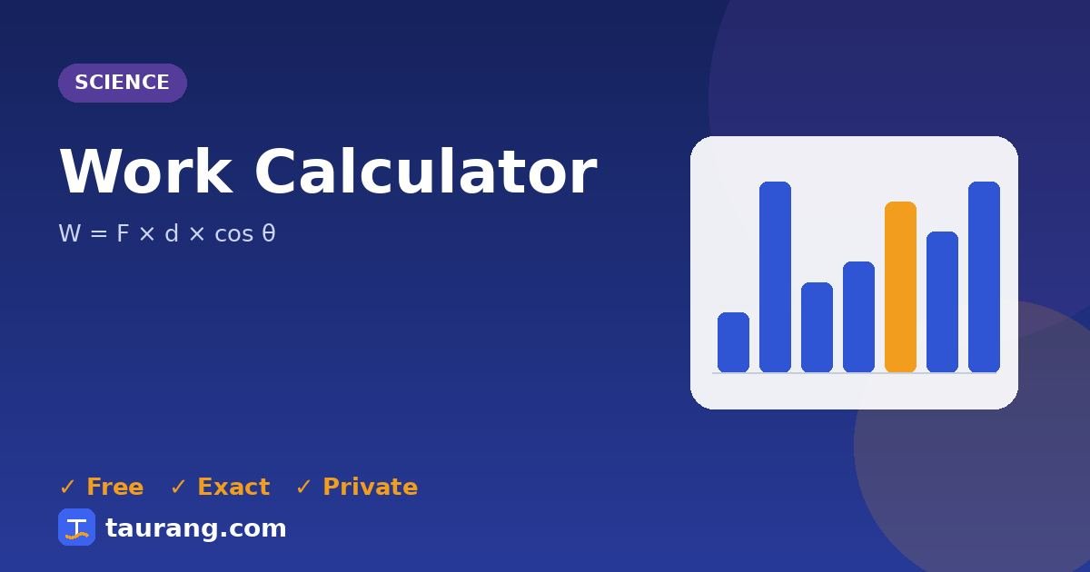 Work Calculator – free online science tool illustration